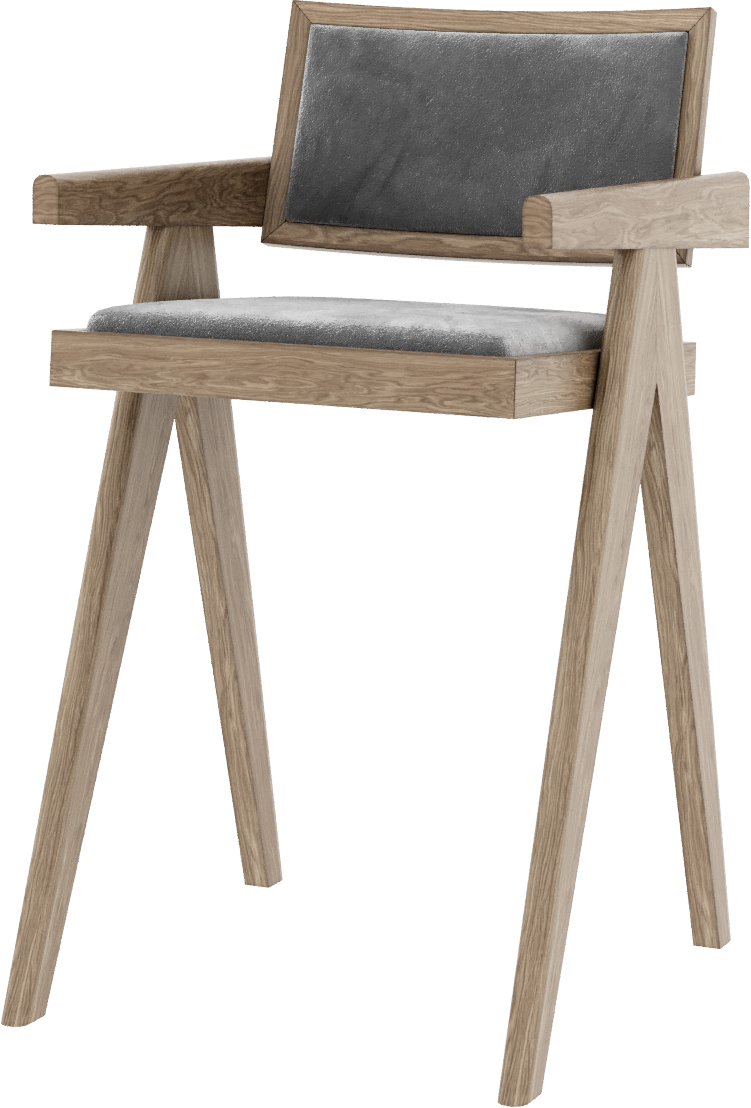 Барный стул RIVI Ellyn 1 (model009b/1) (дуб/натуральный (бесцветный)) 50x55,5x87